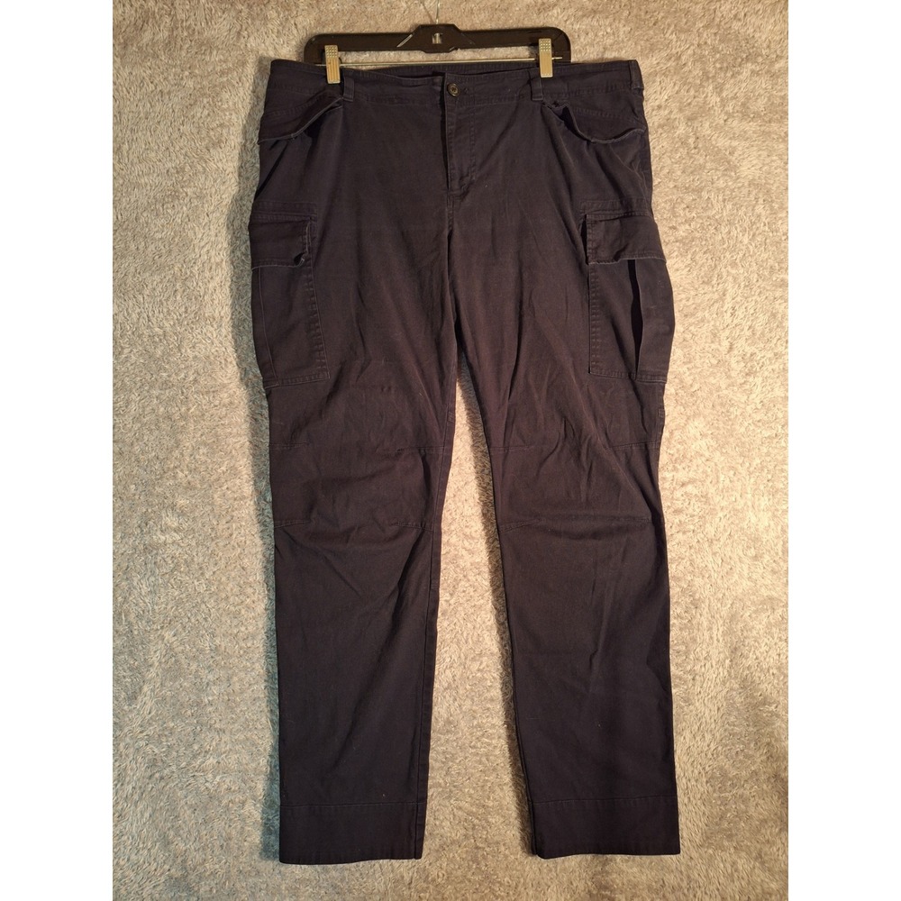 Lauren Ralph Lauren Black Cargo Pants Women 16 Stretch Utility Straight Military